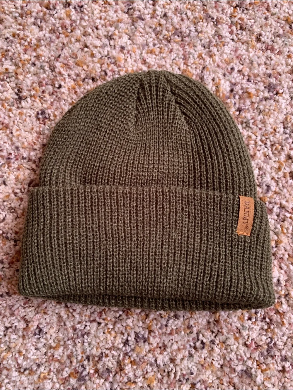Olive Knit Beanie for Toddler